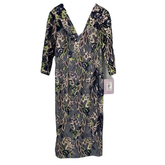 JS Collections Dress Women 8 Multicolored Floral Embroidery Sequin Formal NWT - Picture 1 of 16